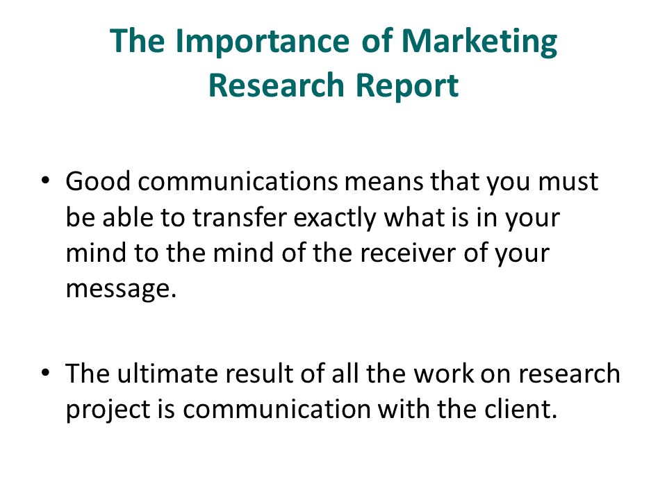 Report on importance of communication in